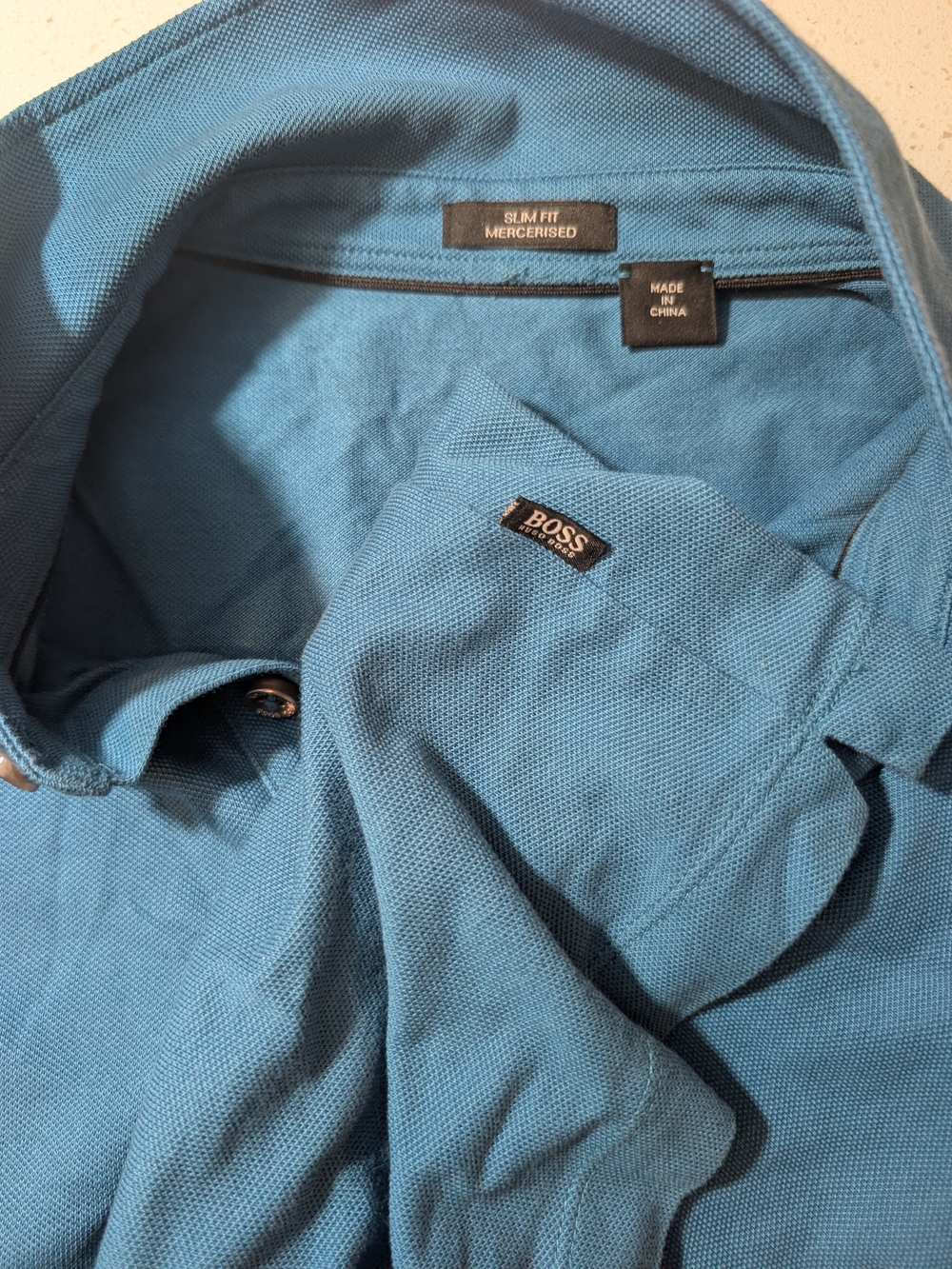 BOSS Slim Fit Men’s Pants in Teal Blue